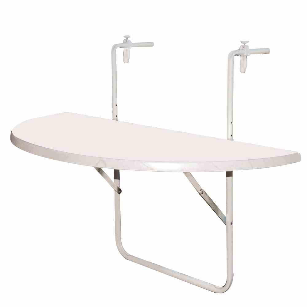 BALKONHÄNGETISCH Holz, Metall Weiß  - Weiß, Basics, Holz/Metall (50/100/20cm) - Gardenson