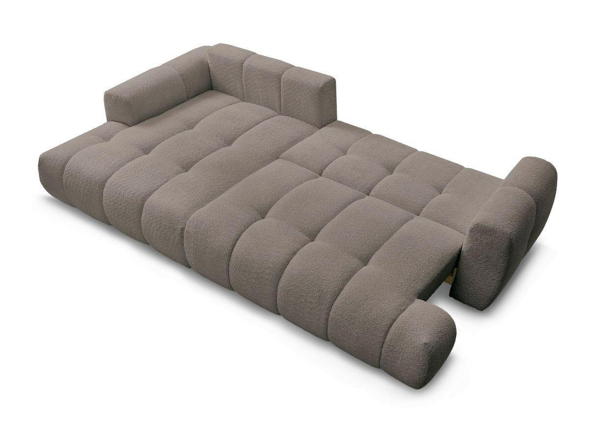ECKSCHLAFSOFA FUJI Bouclé Taupe  inkl.  - Taupe/Schwarz, MODERN, Kunststoff/Textil (160/292cm)