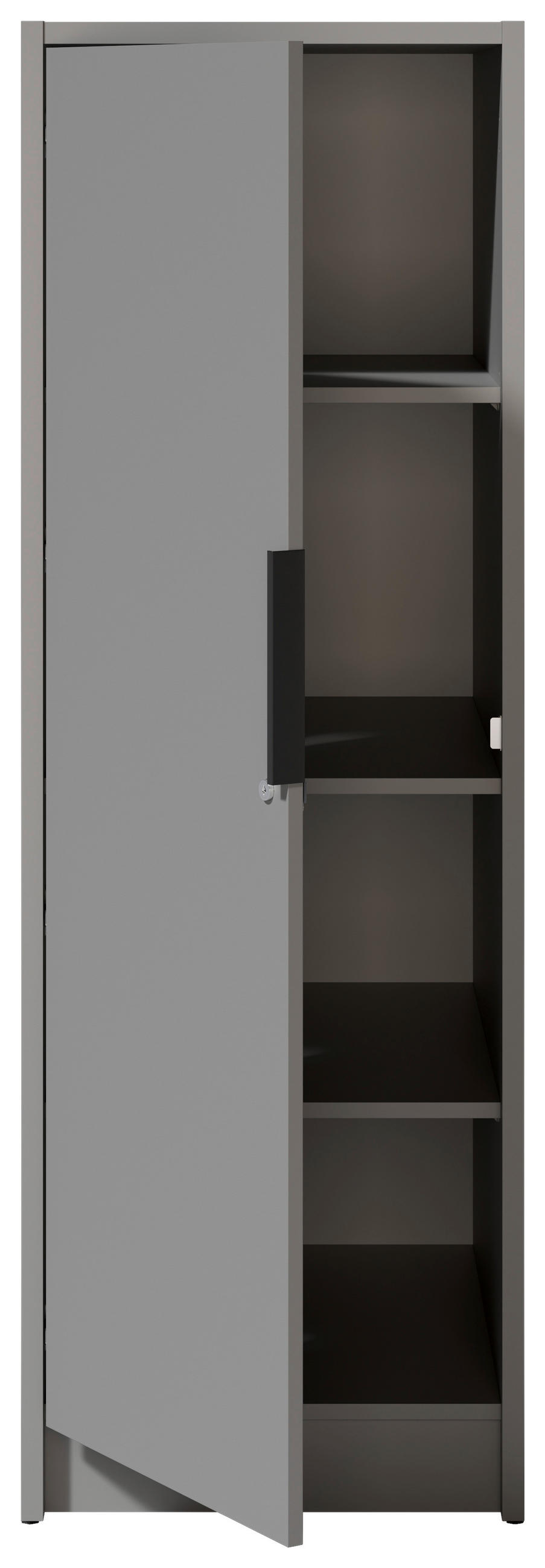 MEHRZWECKSCHRANK 50/150/68 cm  - Schwarz/Grau, Basics, Holzwerkstoff/Kunststoff (50/150/68cm) - MID.YOU