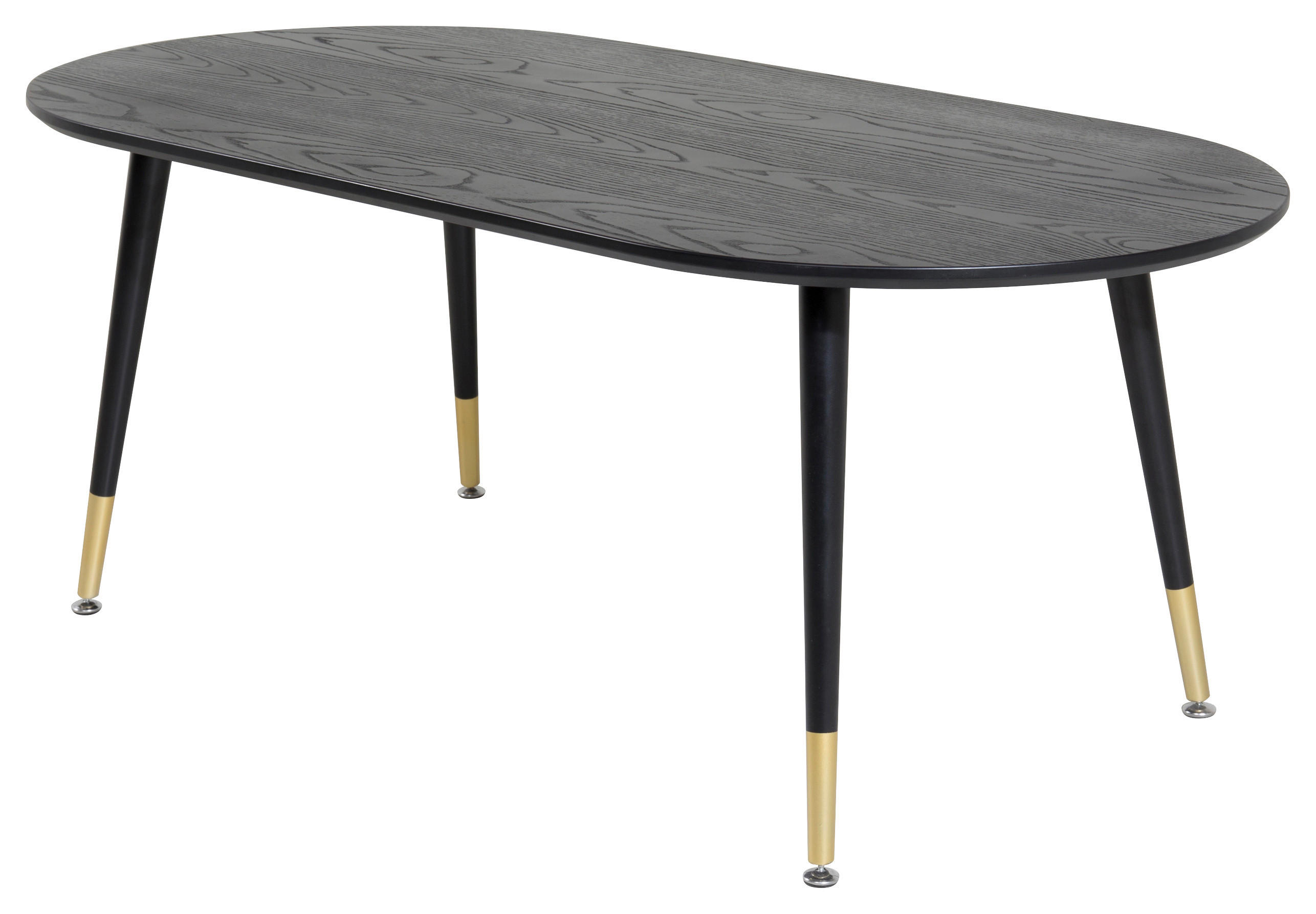 COUCHTISCH furniert 120/60/47 cm oval Schwarz, Messingfarben  - Messingfarben/Schwarz, Design, Holzwerkstoff/Metall (120/60/47cm) - Livetastic