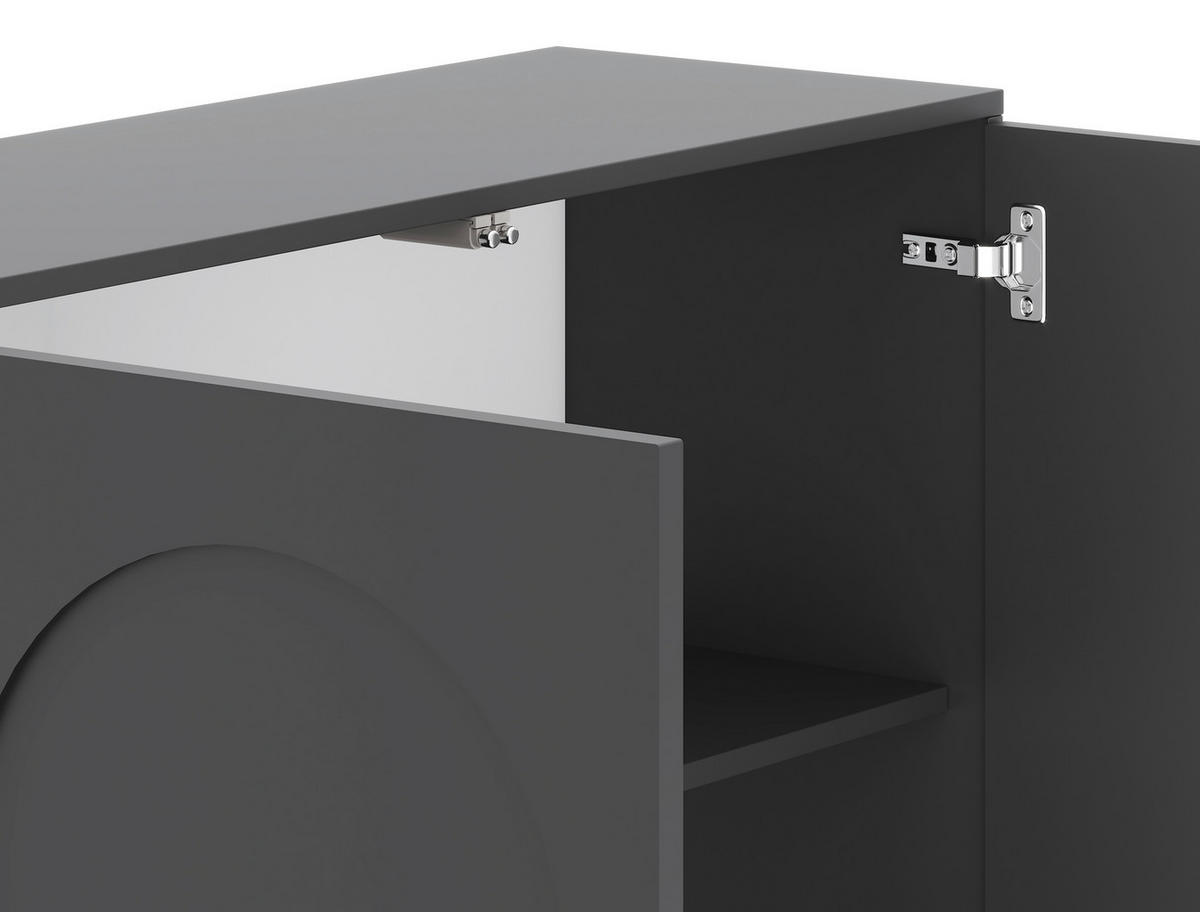 KOMMODE  in 100/117/35 cm  - Schwarz, Design, Holzwerkstoff (100/117/35cm) - MID.YOU