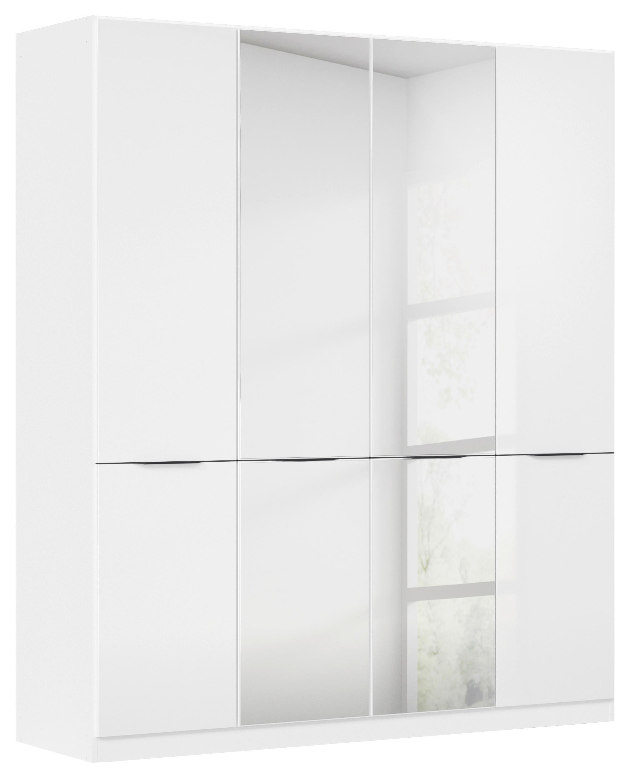 KLEIDERSCHRANK 181/210/54 cm,  in Weiß, Weiß Hochglanz, 4-türig  - Weiß Hochglanz/Weiß, KONVENTIONELL, Holzwerkstoff/Kunststoff (181/210/54cm) - James Wood