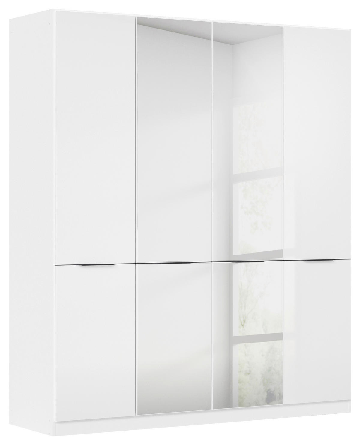 KLEIDERSCHRANK 181/210/54 cm,  in Weiß, Weiß Hochglanz, 4-türig  - Weiß Hochglanz/Weiß, KONVENTIONELL, Holzwerkstoff/Kunststoff (181/210/54cm) - James Wood