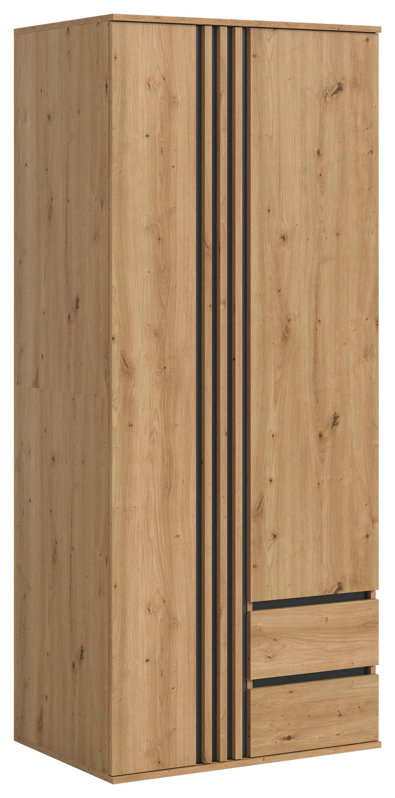 Livetastic ŠATNÍ SKŘÍŇ S OTOČNÝMI DVEŘMI, antracitová, dub artisan, 80/192/56 cm