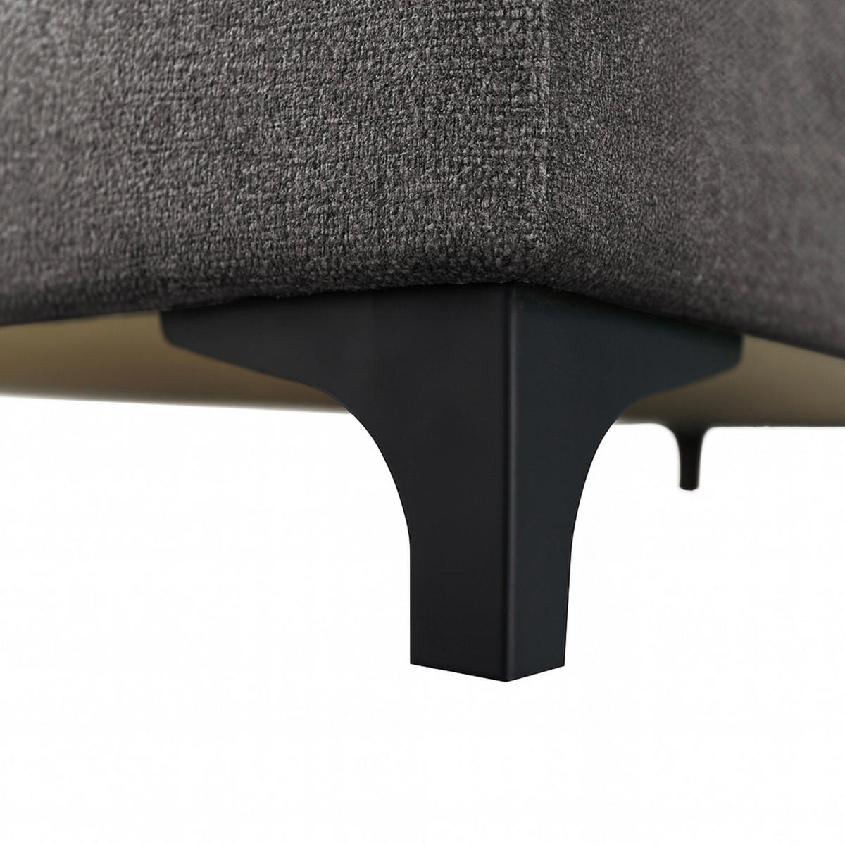 ECKSOFA SOLEI in Chenille Dunkelgrau  203/265 cm  - Dunkelgrau/Schwarz, Design, Kunststoff/Textil (203/265cm) - MID.YOU