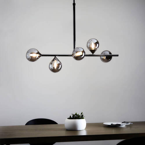 HÄNGELEUCHTE 90/30/117 cm  - Schwarz, Basics, Glas (90/30/117cm) - ENDON
