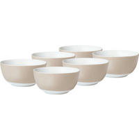 MÜSLISCHALENSET VARIO 6-teilig  - Taupe/Weiß, Basics, Keramik (14/6cm) - Van Well