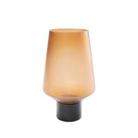 VASE 26 cm  - Anthrazit/Orange, Glas/Metall (16/26/16cm) - Kare-Design