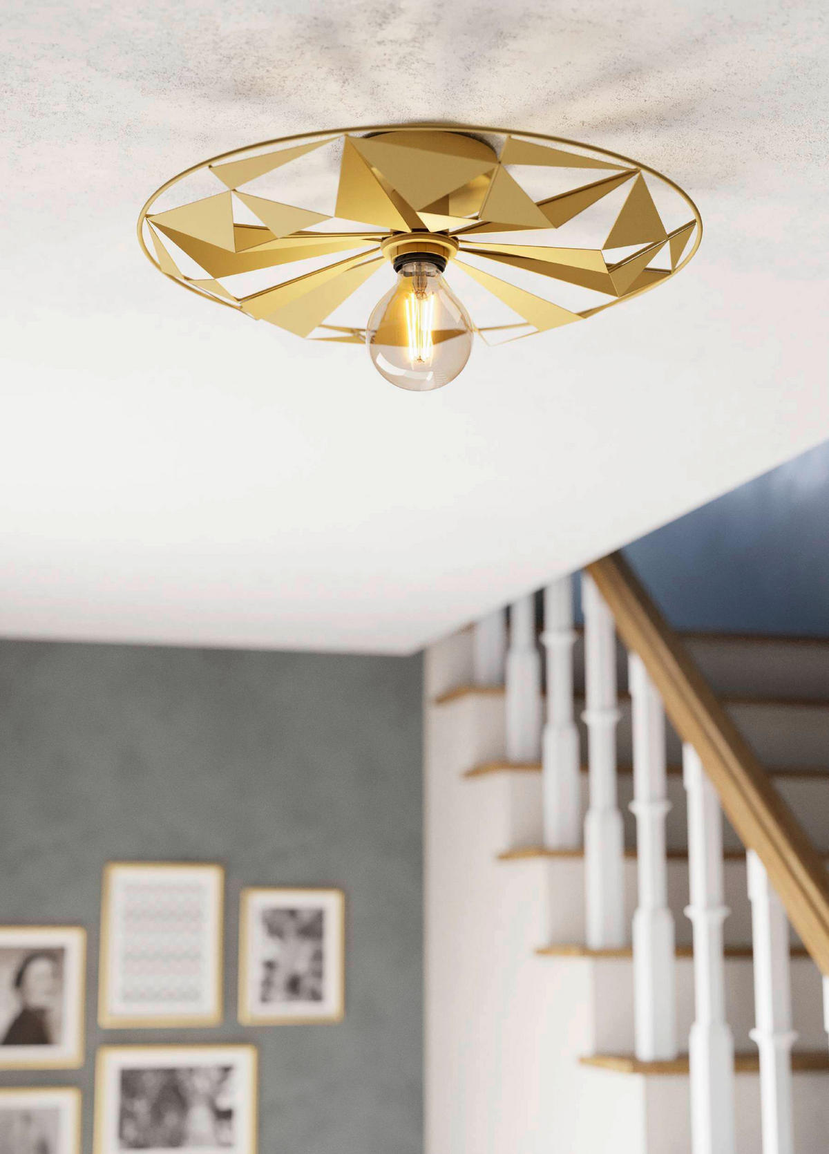 DECKENLEUCHTE 42,5/10 cm  - Goldfarben, Design, Metall (42,5/10cm) - Eglo