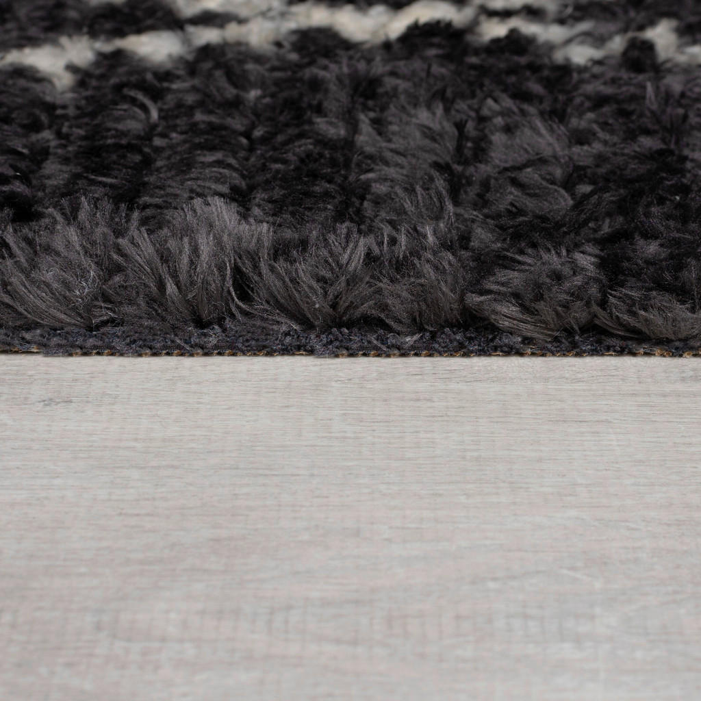 Thumbnail - Xora Berberteppich Domino, Dunkelgrau, Textil, Boho, rechteckig, 120x170 cm, Reach, AZO-frei, für Fußbodenheizung geeign...