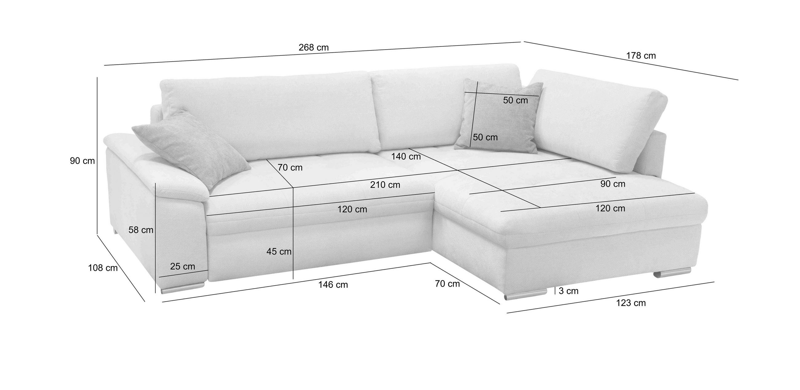 Thumbnail - Livetastic Ecksofa Casa Grande, Weiß, Textil, 3-Sitzer, Füllung: Schaumstoffflocken,Schaumstoffflocken, seitenverkehrt m...