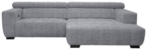 ECKSOFA in Webstoff Grau  - Schwarz/Grau, Konventionell, Textil/Metall (279/182cm) - Hom`in