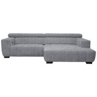 ECKSOFA in Webstoff Grau  - Schwarz/Grau, Konventionell, Textil/Metall (279/182cm) - Hom`in