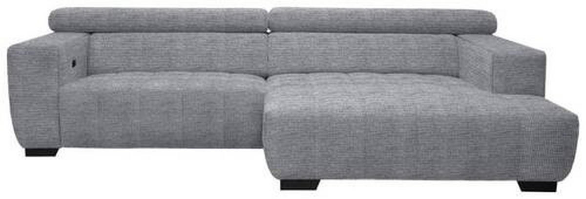 ECKSOFA in Webstoff Grau  - Schwarz/Grau, Konventionell, Textil/Metall (279/182cm) - Hom`in