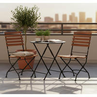 GARTENKLAPPSTUHL-SET in Holz, Metall Anthrazit, Akaziefarben  - Anthrazit/Akaziefarben, Basics, Holz/Metall (45/89/58cm) - Gardenson