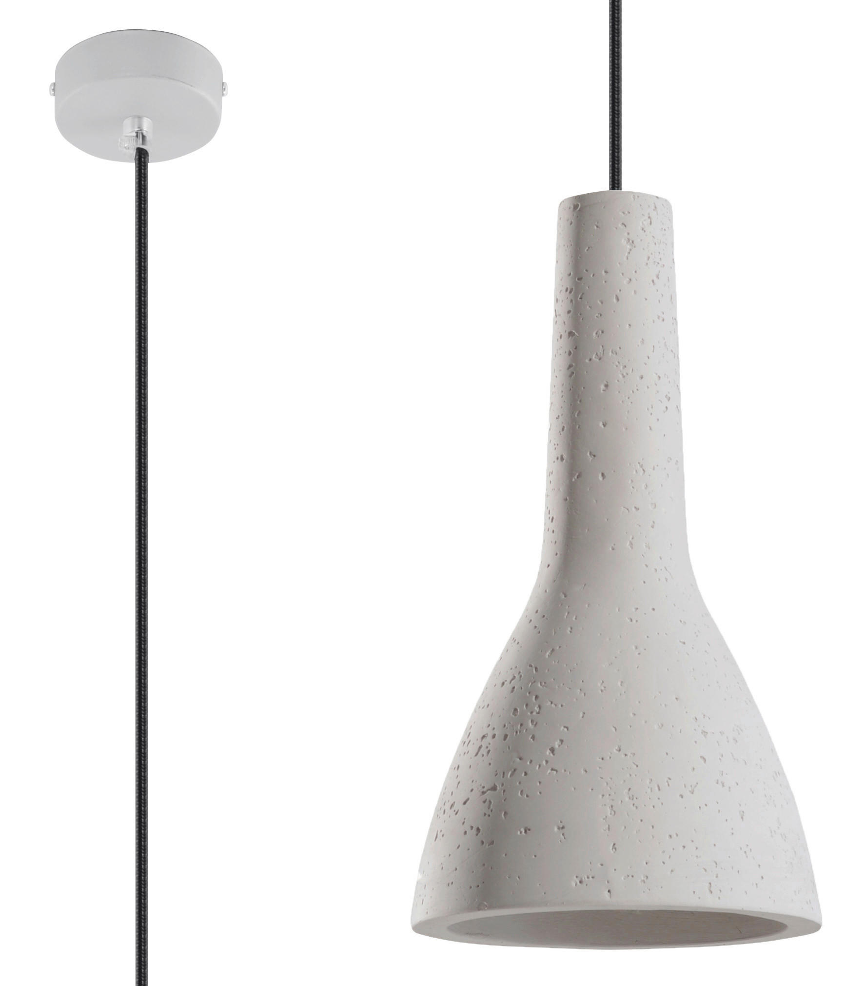 HÄNGELEUCHTE Empoli 17/17/132 cm   - Hellgrau, KONVENTIONELL, Stein (17/17/132cm)