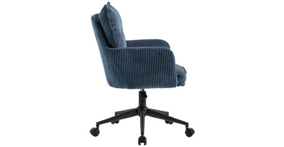 DREHSTUHL Webstoff Blau, Schwarz  - Blau/Schwarz, Design, Kunststoff/Textil (58/84,5-92/64cm) - Carryhome