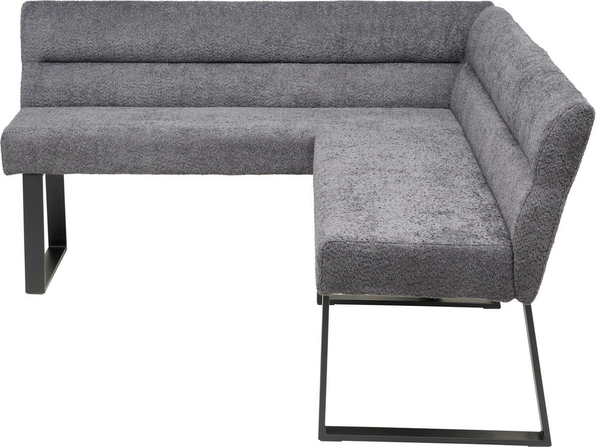 ECKBANK 150/190 cm Webstoff, Bouclé Dunkelgrau   - Dunkelgrau/Schwarz, KONVENTIONELL, Textil/Metall (150/190cm) - MID.YOU