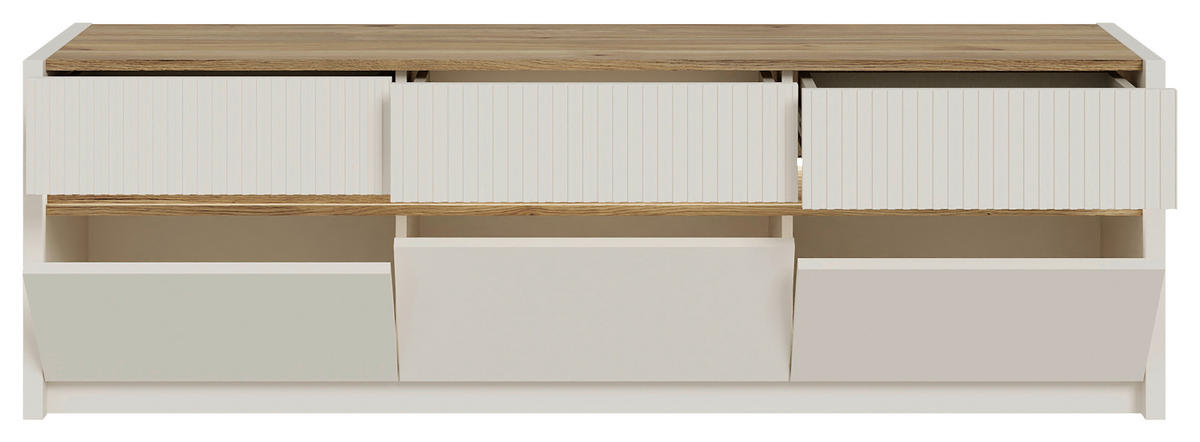TV-ELEMENT barve hrasta, peščene barve  - barve hrasta/peščene barve, Design, leseni material (160/50,7/41,7cm) - Hom`in