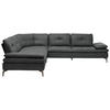 ECKSOFA in Echtleder Anthrazit  - Weiss/Anthrazit, Design, Leder/Metall (298/298cm) - Chilliano