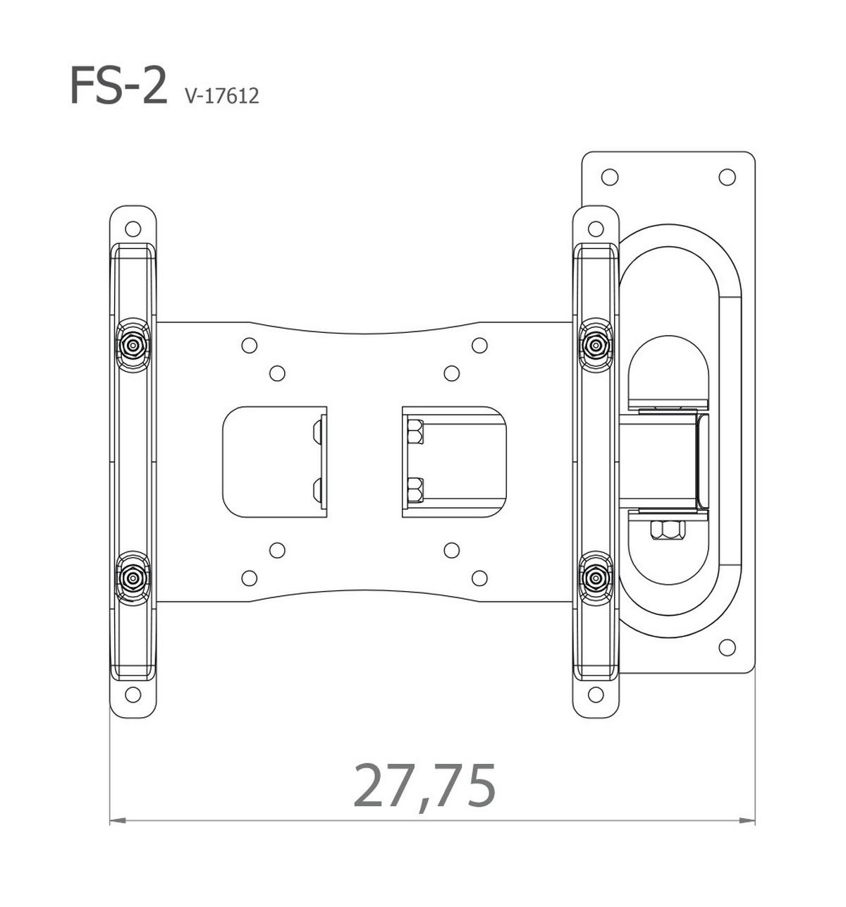 TV-WANDHALTER 37 Zoll  - Silberfarben, KONVENTIONELL, Metall (27,8/22,6/9,6cm) - MID.YOU