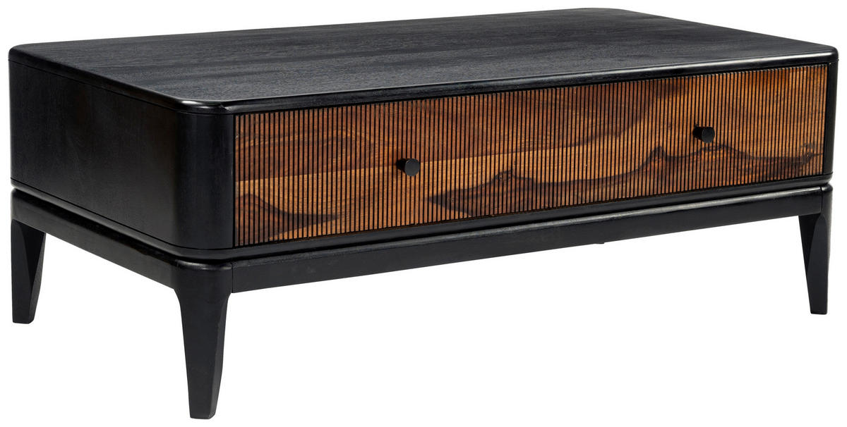 COUCHTISCH Mangoholz, Sheesham vollmassiv 120/60/40 cm rechteckig Braun, Naturfarben, Schwarz  - Schwarz/Braun, Design, Holz/Metall (120/60/40cm) - Ambia Home