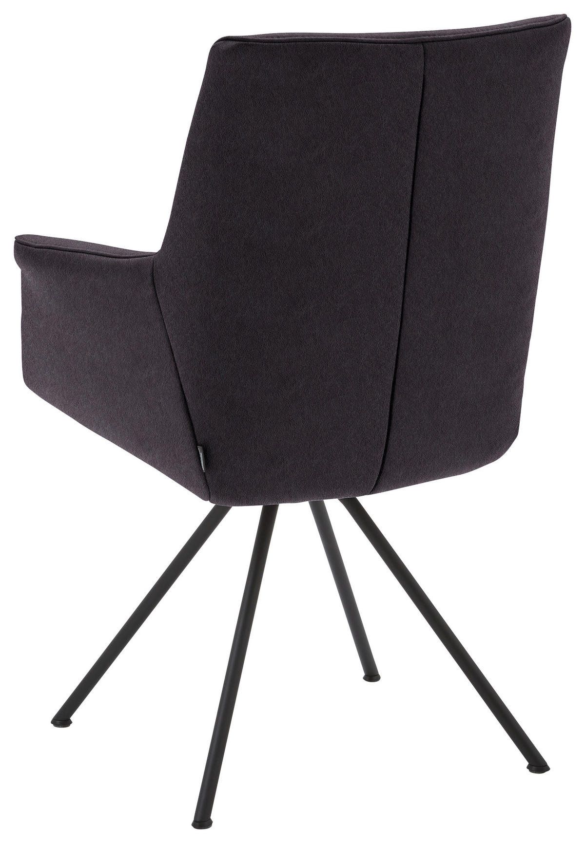 ARMLEHNSTUHL  in Stahl Echtleder pigmentiert  - Schwarz/Mokka, Design, Leder/Metall (65/91/63cm) - Dieter Knoll
