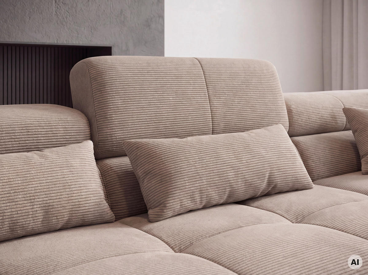 ECKSOFA  Flachgewebe Naturfarben  - Chromfarben/Naturfarben, Konventionell, Textil/Metall (282/224cm) - Hom`in
