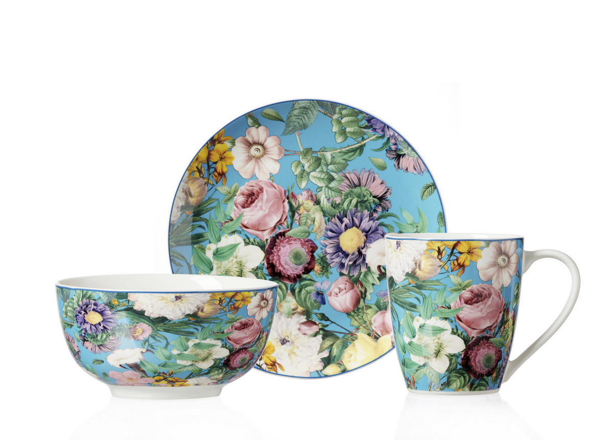 SERVICIU PENTRU MICUL DEJUN  - turcoaz/multicolor, Trend, ceramică - Landscape