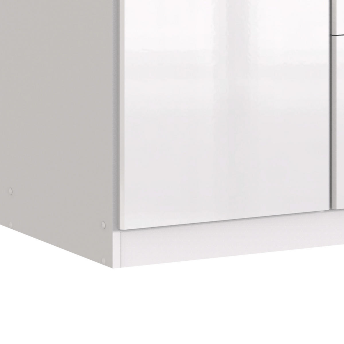 KLEIDERSCHRANK  in Weiß, Weiß Hochglanz  - Chromfarben/Weiß Hochglanz, Basics, Holzwerkstoff (91/199/58cm) - MID.YOU