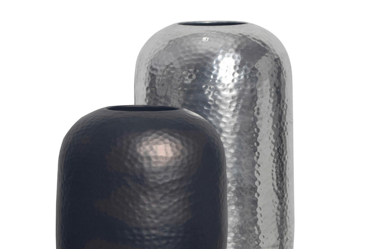 DEKOVASE  - Silberfarben, Design, Metall (20/46/20cm) - Livetastic