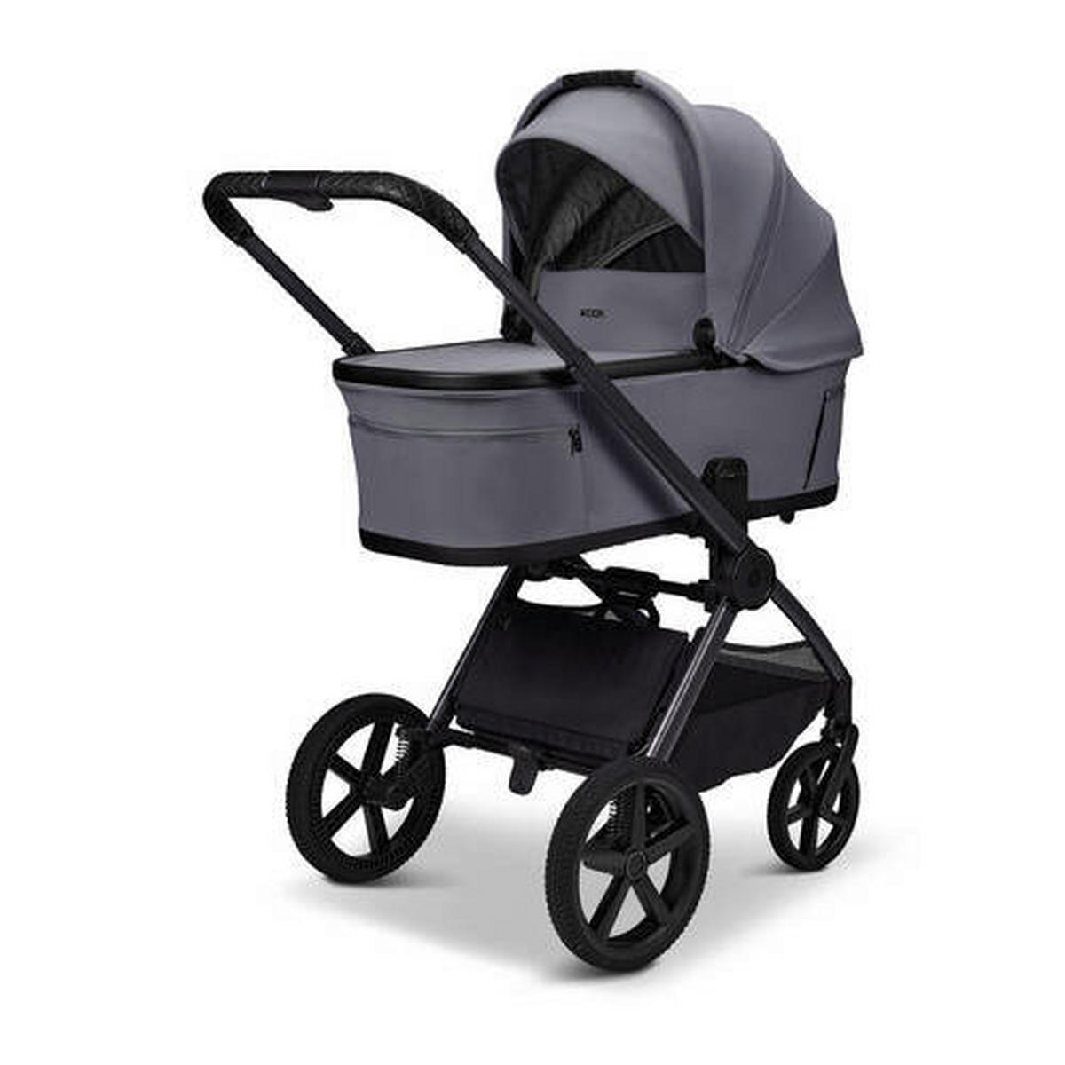 KOMBIKINDERWAGEN Gio Fold ETPU  - Hellgrau/Grau, Basics, Textil/Metall (120/58/92cm) - Moon Edition