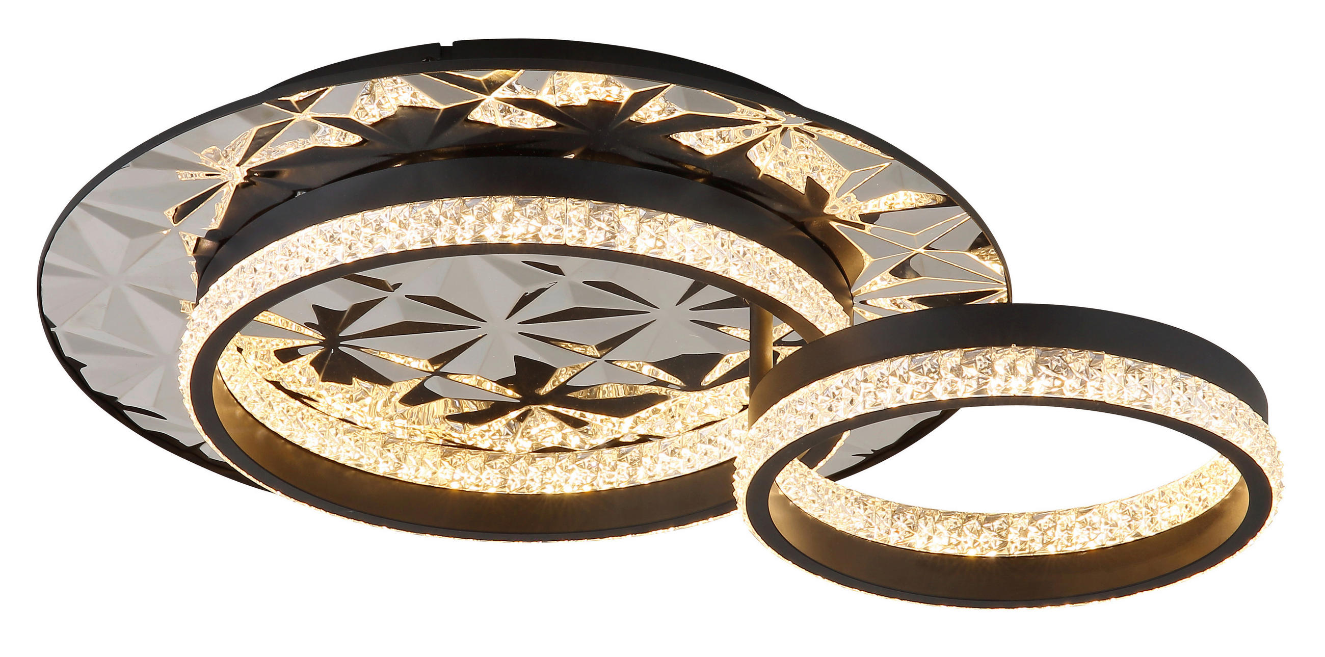 LED-DECKENLEUCHTE DELLA II 50,5/40/14 cm   - Klar/Chromfarben, Design, Kunststoff/Metall (50,5/40/14cm) - Globo