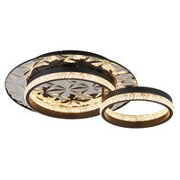 LED-DECKENLEUCHTE DELLA II 50,5/40/14 cm   - Klar/Chromfarben, Design, Kunststoff/Metall (50,5/40/14cm) - Globo
