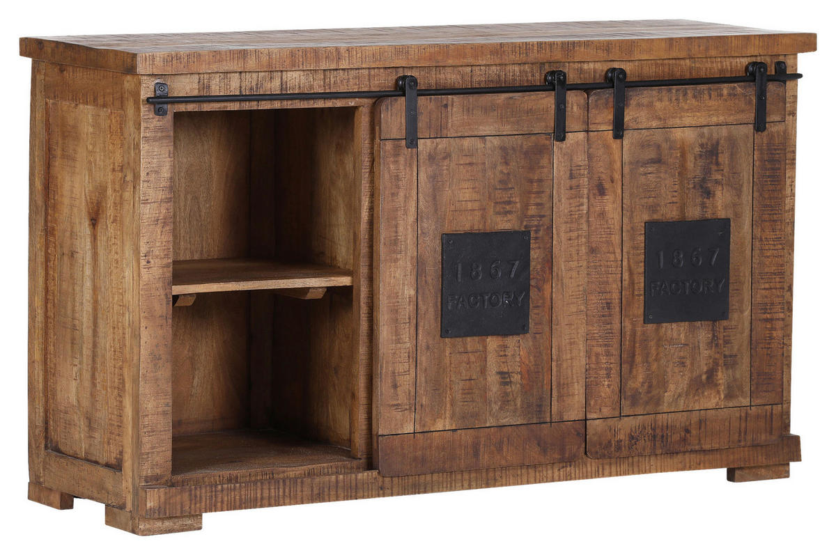 SIDEBOARD 145/85/45 cm  in Naturfarben, Schwarz  - Schwarz/Naturfarben, KONVENTIONELL, Holz/Holzwerkstoff (145/85/45cm) - Landscape