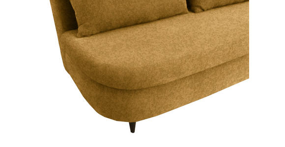 SCHLAFSOFA in Velours Currygelb - Currygelb/Schwarz, Design, Holz/Textil (213/89/105cm) - Novel