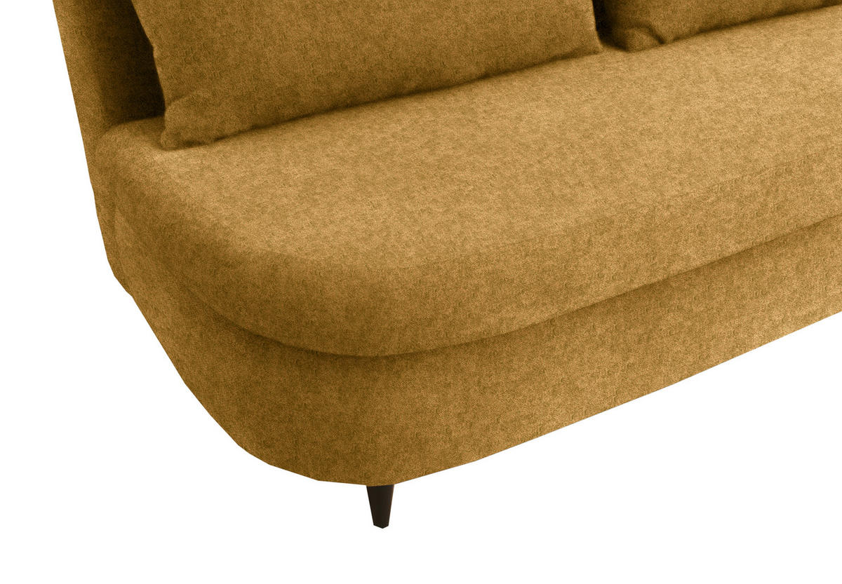 SCHLAFSOFA in Velours Currygelb  - Currygelb/Schwarz, Design, Holz/Textil (213/89/105cm) - Novel