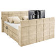 BOXSPRINGBETT 180/200 cm  in Sandfarben  - Sandfarben, KONVENTIONELL, Textil (180/200cm) - Carryhome