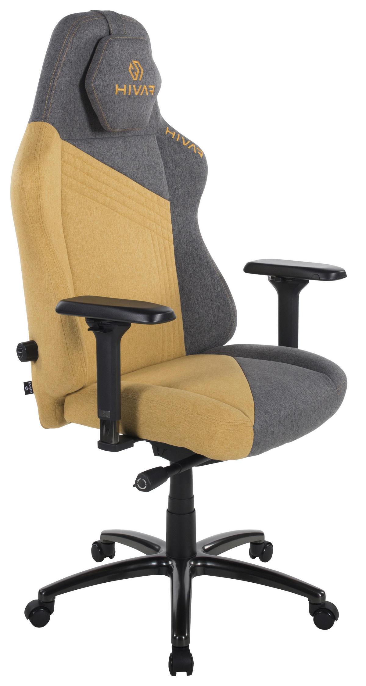 SKYLAR XL Sun Obsidian Anthrazit, Gelb, Schwarz Hochglanz Metall, Textil   - Schwarz Hochglanz/Anthrazit, LIFESTYLE, Textil/Metall (81/147/72cm) - HIVAR