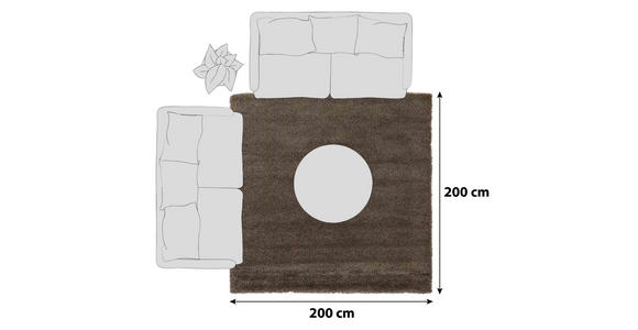 HOCHFLORTEPPICH 200/200 cm FANTASY SHAGGY Hellbraun - Hellbraun, Basics, Textil (200/200cm) - Novel