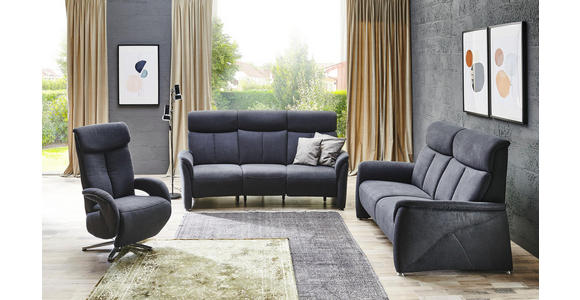 TRAPEZSOFA in Textil Dunkelgrau - Dunkelgrau/Alufarben, KONVENTIONELL, Textil (217/108/106cm) - Cantus