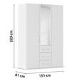 DREHTÜRENSCHRANK in Weiß - Weiß, Design, Glas/Holzwerkstoff (151/223/60cm) - Novel