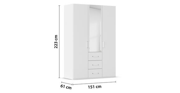 DREHTÜRENSCHRANK in Weiß - Weiß, Design, Glas/Holzwerkstoff (151/223/60cm) - Novel