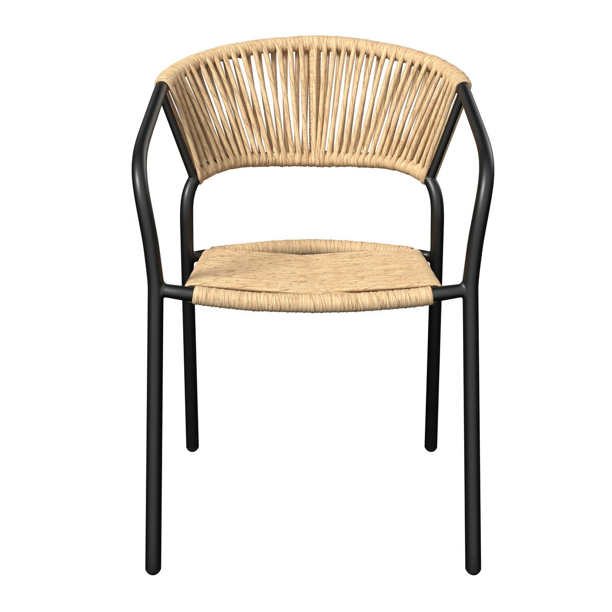 STAPELSESSEL in Metall, Kunststoff Anthrazit, Naturfarben  - Anthrazit/Naturfarben, MODERN, Kunststoff/Metall (55/78/55cm) - Ambia Garden