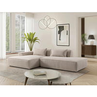 HÖRNSOFFA i manchester beige  - beige/svart, Klassisk, trämaterial/textil (294/165cm) - MID.YOU