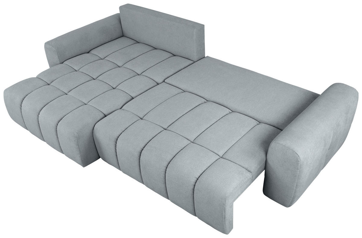 ECKSOFA Grau Velours  - Schwarz/Grau, KONVENTIONELL, Kunststoff/Textil (168/298cm) - Carryhome