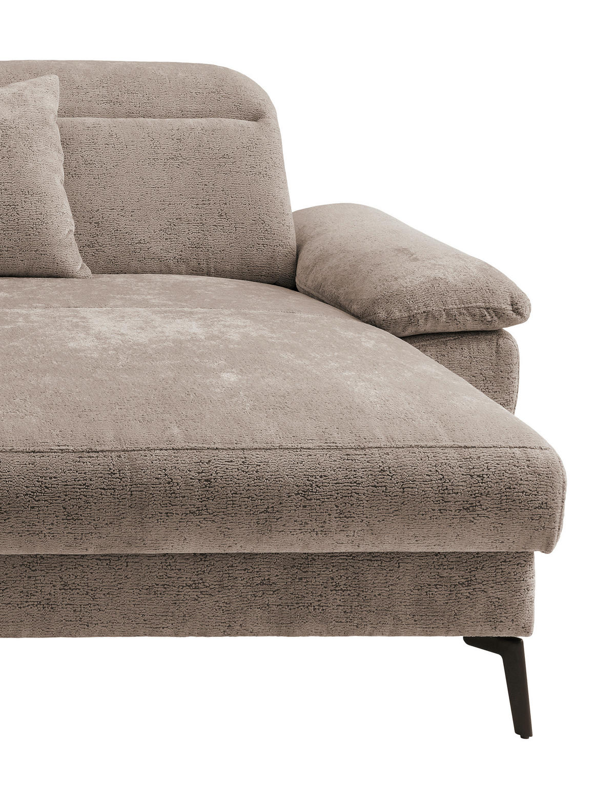 ECKSOFA Chenille Braun  - Schwarz/Braun, Konventionell, Textil/Metall (300/178cm) - Livetastic