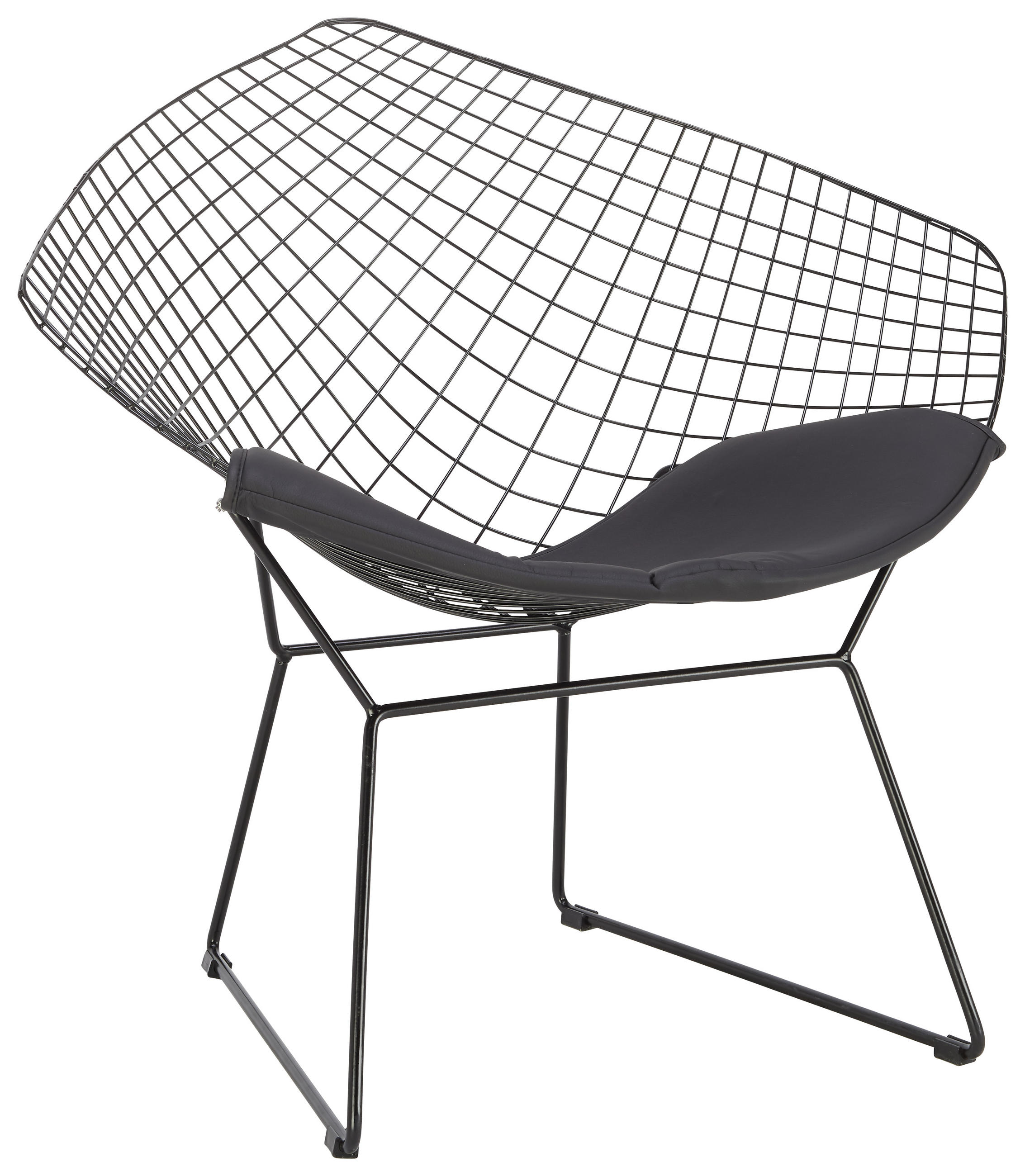 Stuhl in Metall, Textil Schwarz