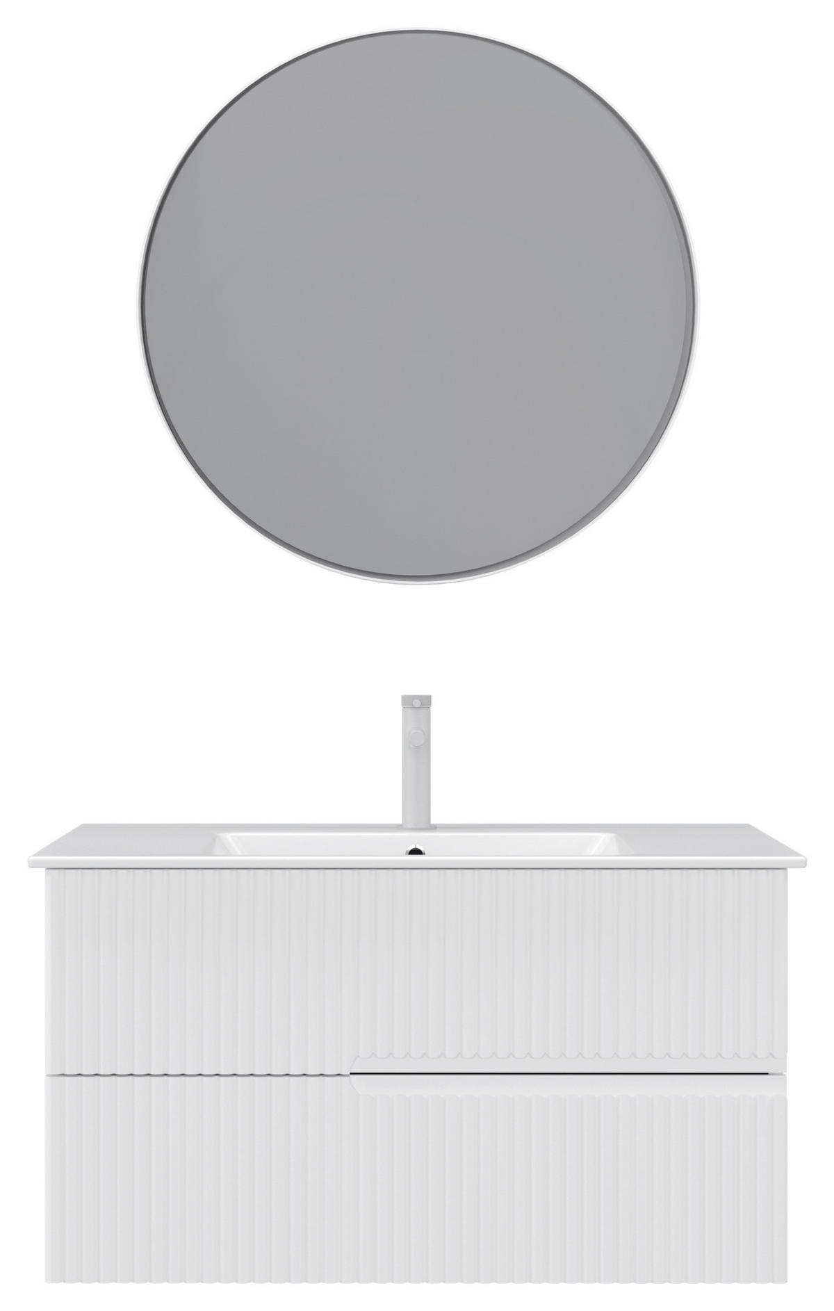 BADEZIMMER 3-teilig  in  - Weiß Hochglanz/Weiß, MODERN, Keramik/Holzwerkstoff (91/126/51cm) - MID.YOU