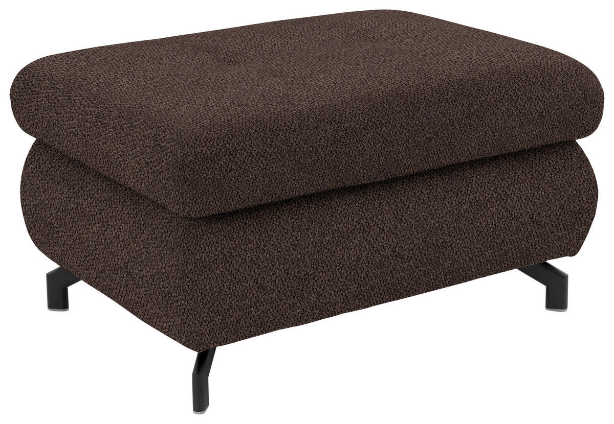 ECKSOFA Dunkelbraun Chenille  - Dunkelbraun/Schwarz, Design, Textil/Metall (310/220cm) - Beldomo Style